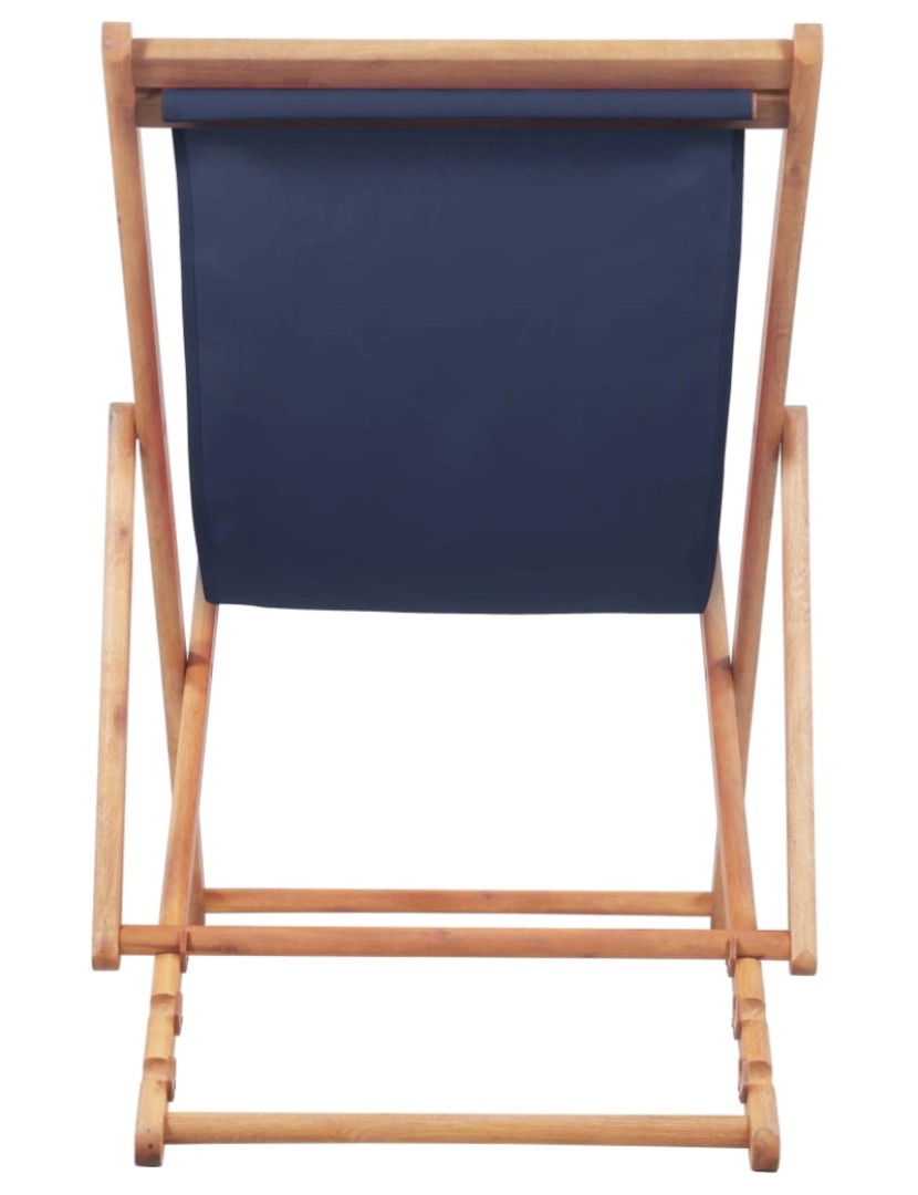 imagem de vidaXL Cadeira de praia dobrável tecido e estrutura de madeira azul5