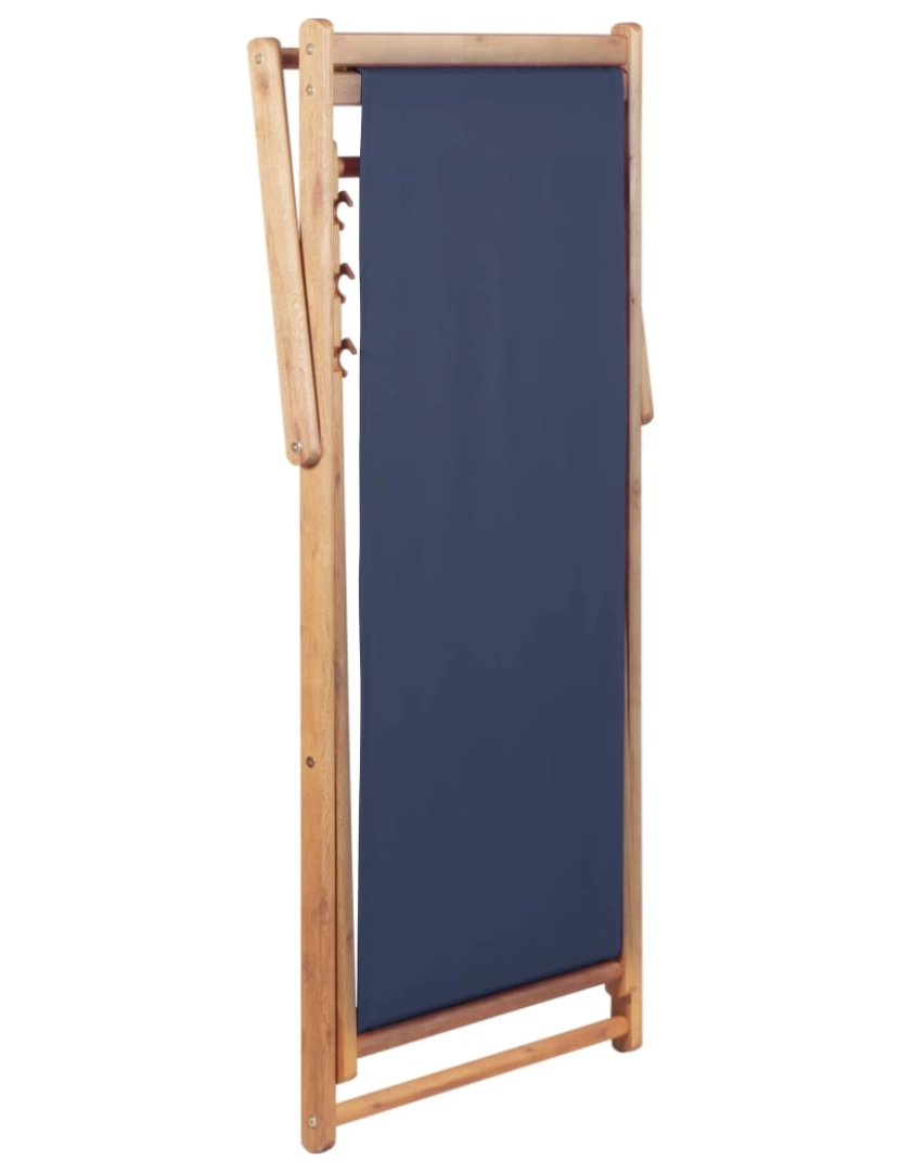 imagem de vidaXL Cadeira de praia dobrável tecido e estrutura de madeira azul6