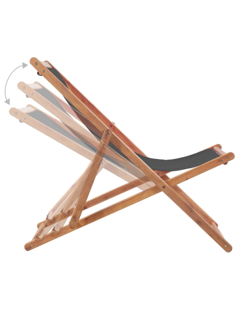 imagem de vidaXL Cadeira de praia dobrável tecido estrutura de madeira cinzento7