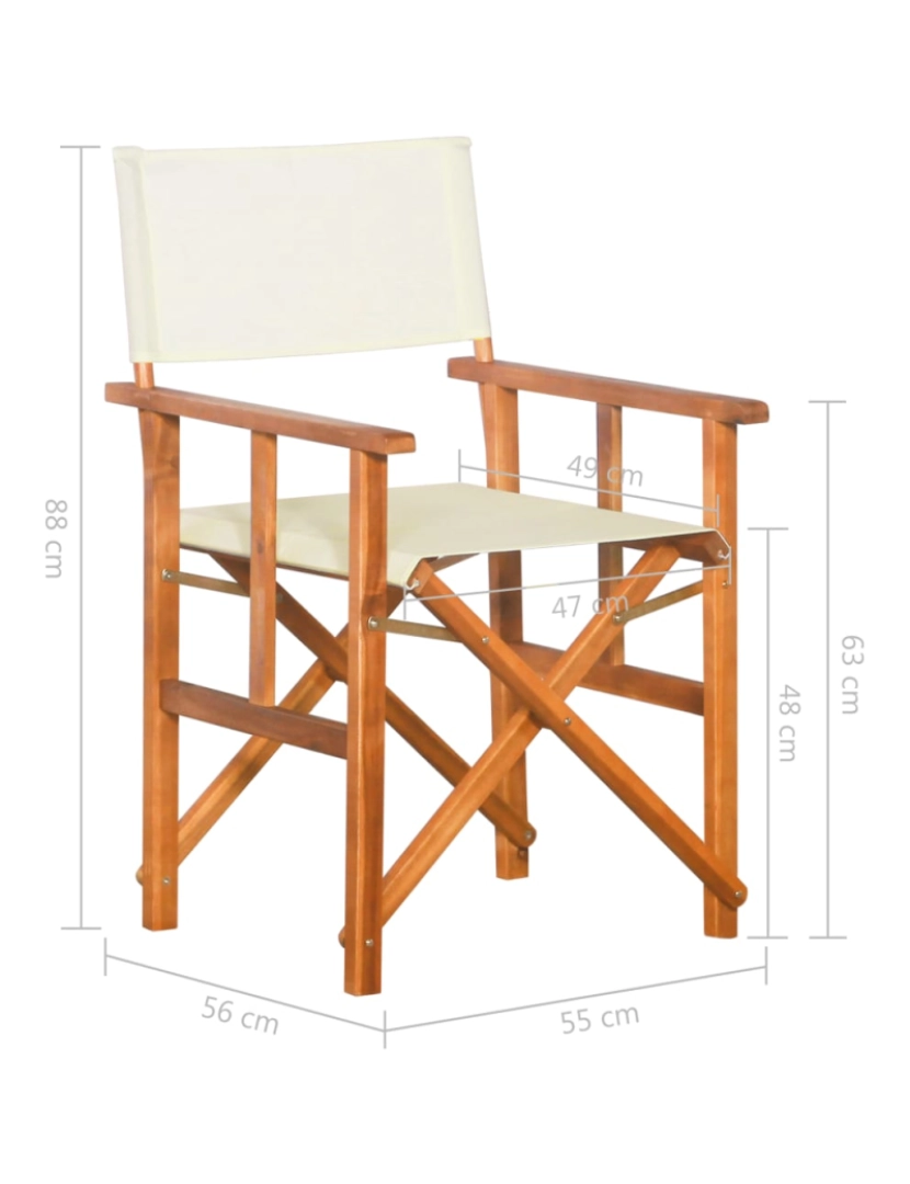 imagem de vidaXL Cadeiras de realizador 2 pcs madeira de acácia sólida10