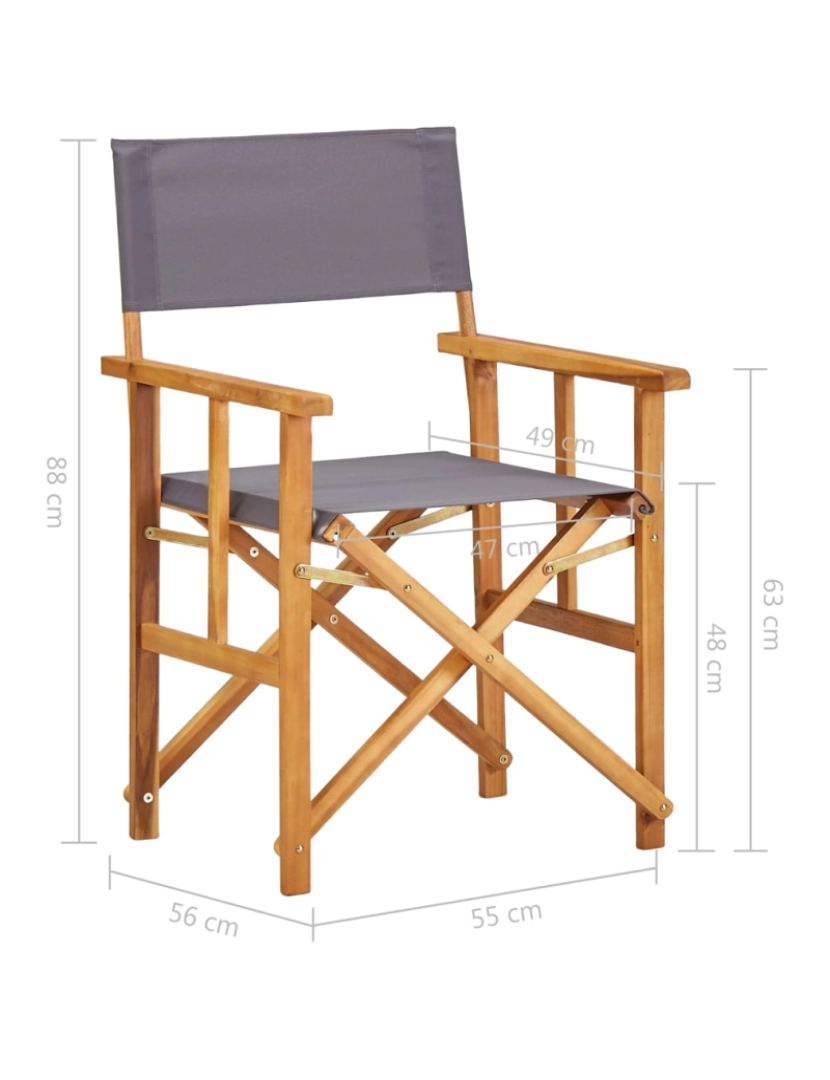 imagem de vidaXL Cadeiras de realizador 2 pcs madeira de acácia maciça10