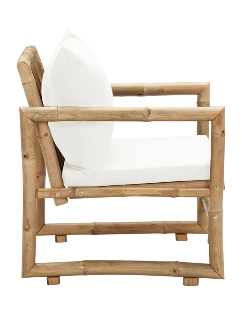 imagem de vidaXL Cadeiras de jardim 2 pcs com almofadões e almofadas bambu5