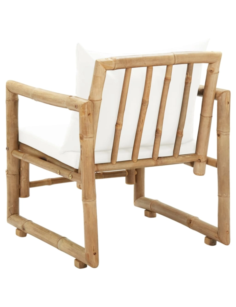 imagem de vidaXL Cadeiras de jardim 2 pcs com almofadões e almofadas bambu6