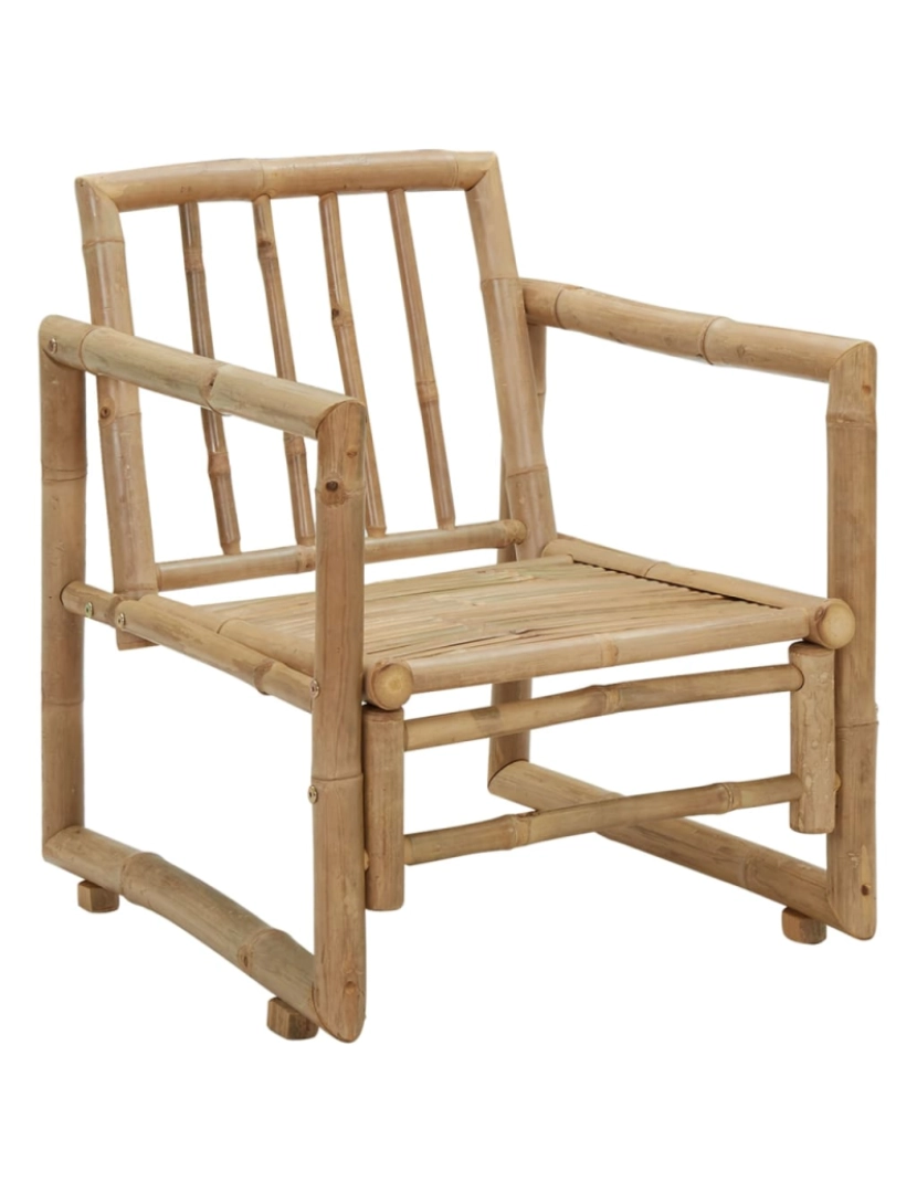 imagem de vidaXL Cadeiras de jardim 2 pcs com almofadões e almofadas bambu7