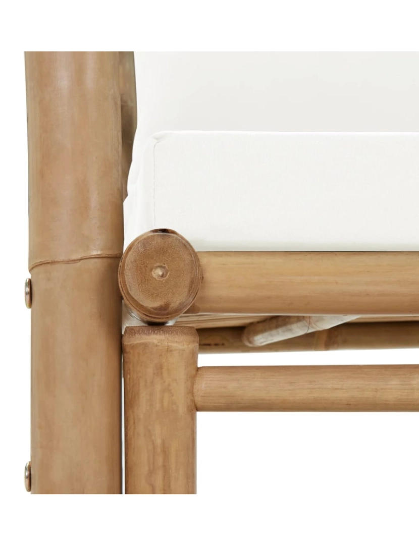 imagem de vidaXL Cadeiras de jardim 2 pcs com almofadões e almofadas bambu8