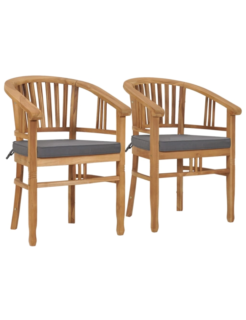 Vidaxl - vidaXL Cadeiras de jardim c/ almofadões 2 pcs madeira de teca maciça