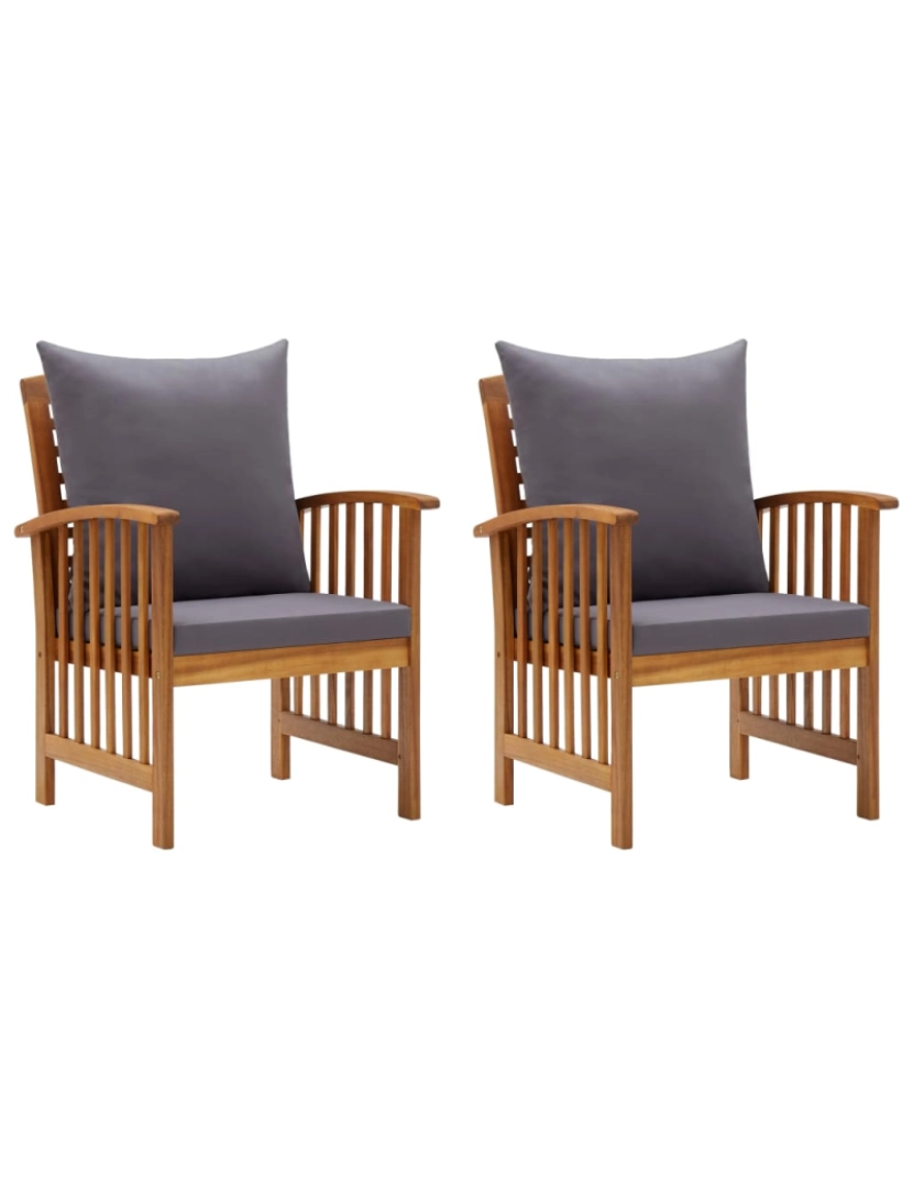 Vidaxl - vidaXL Cadeiras de jardim c/ almofadões 2 pcs madeira acácia