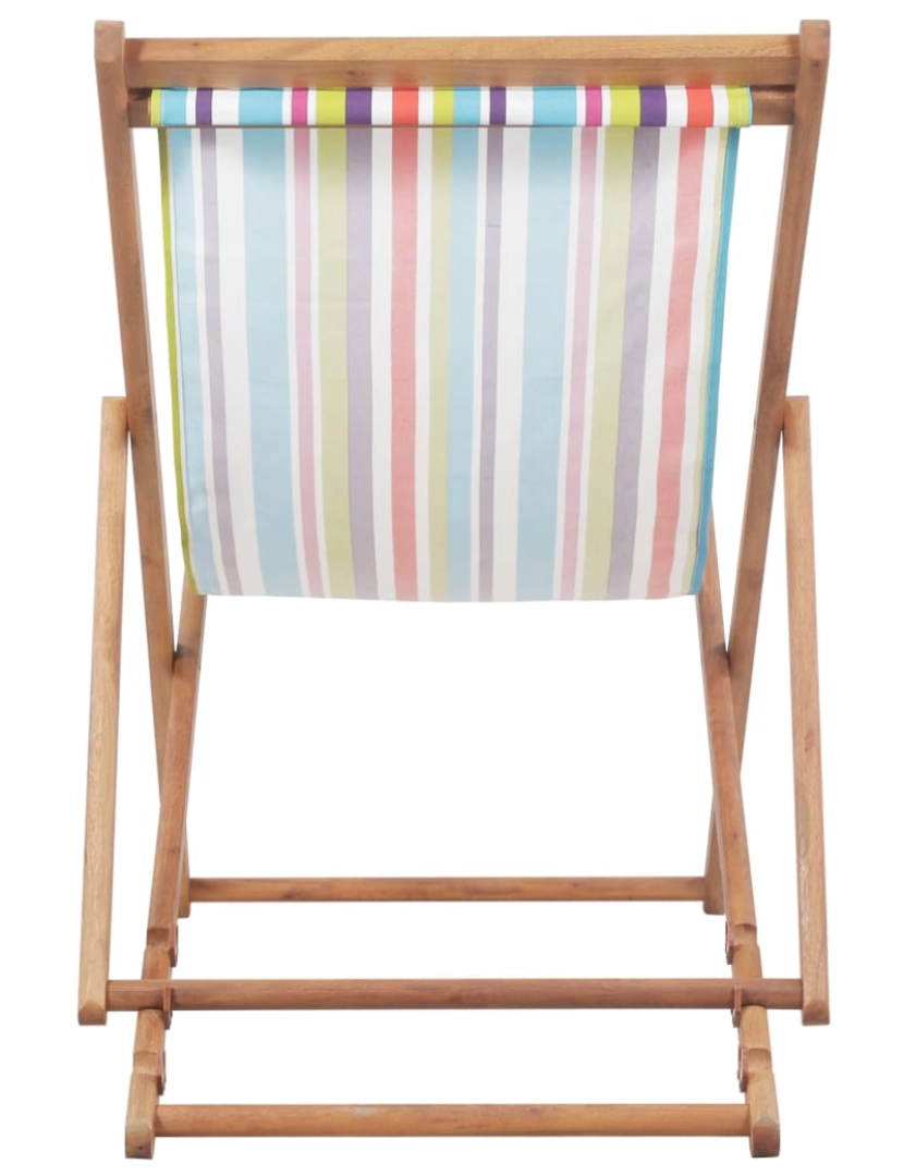 imagem de vidaXL Cadeira de praia dobrável tecido estrutura madeira multicolor3