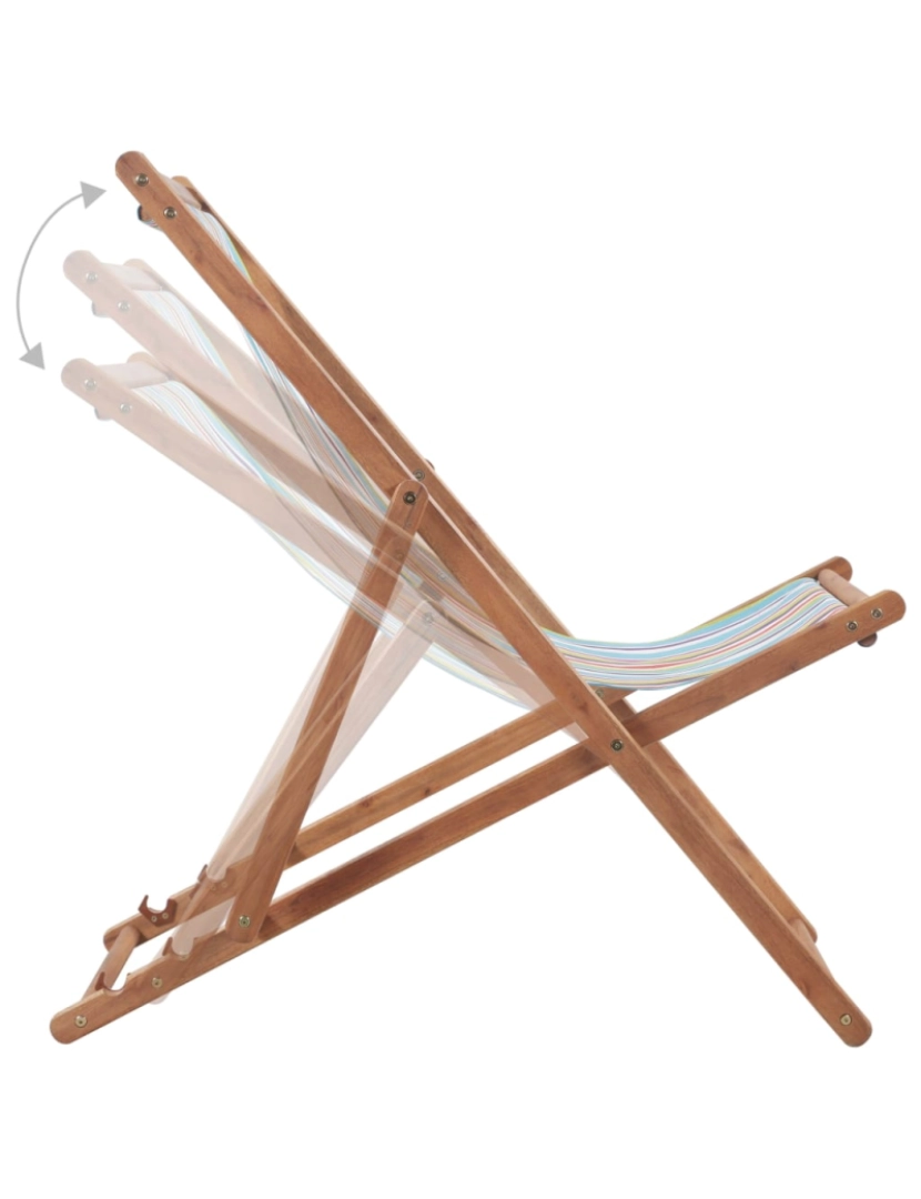 imagem de vidaXL Cadeira de praia dobrável tecido estrutura madeira multicolor6