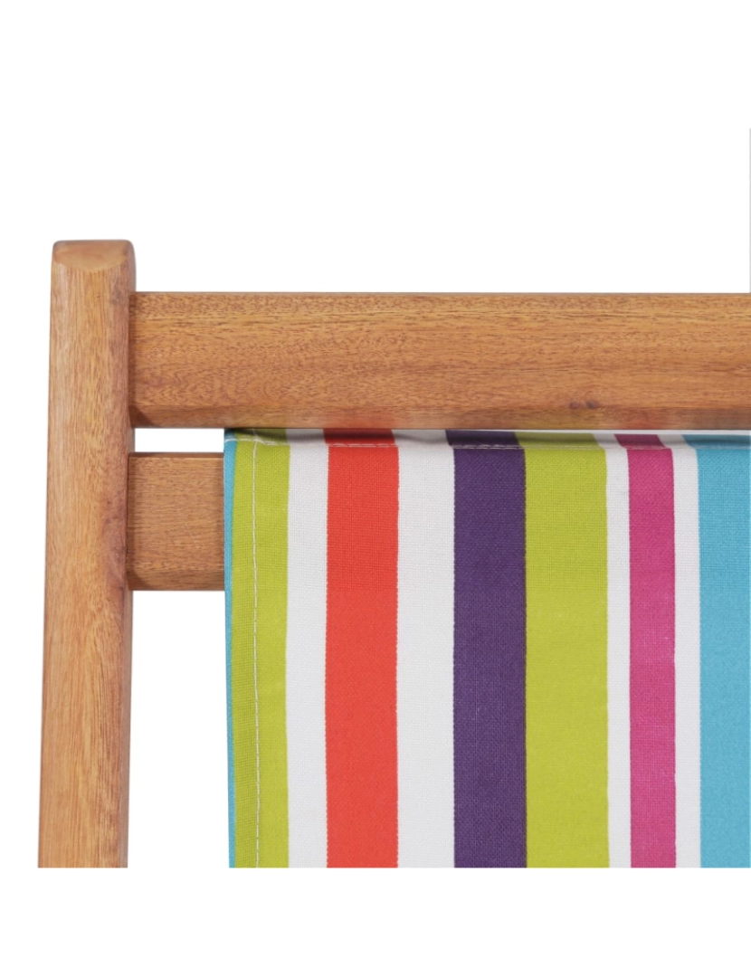 imagem de vidaXL Cadeira de praia dobrável tecido estrutura madeira multicolor7