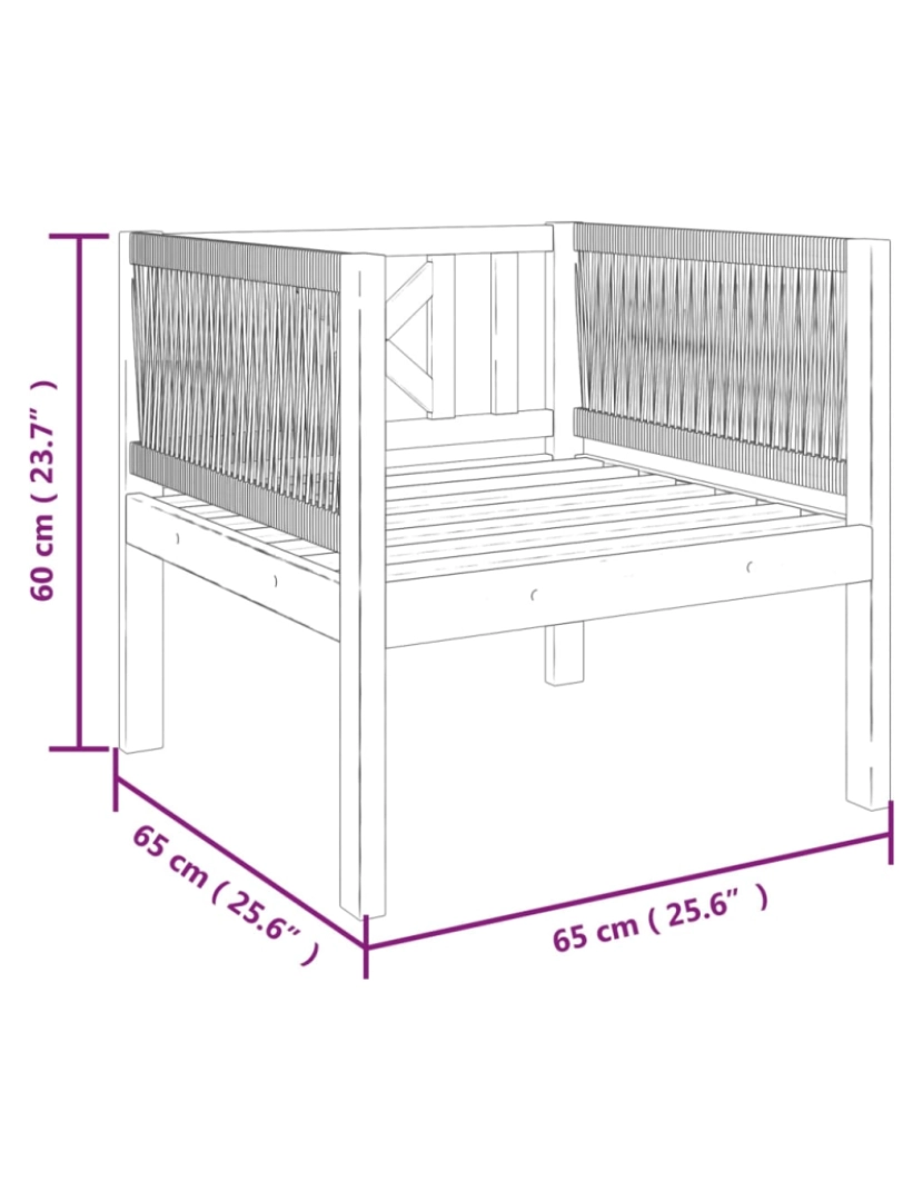 imagem de vidaXL Cadeira de jardim com almofadão madeira de acácia maciça8