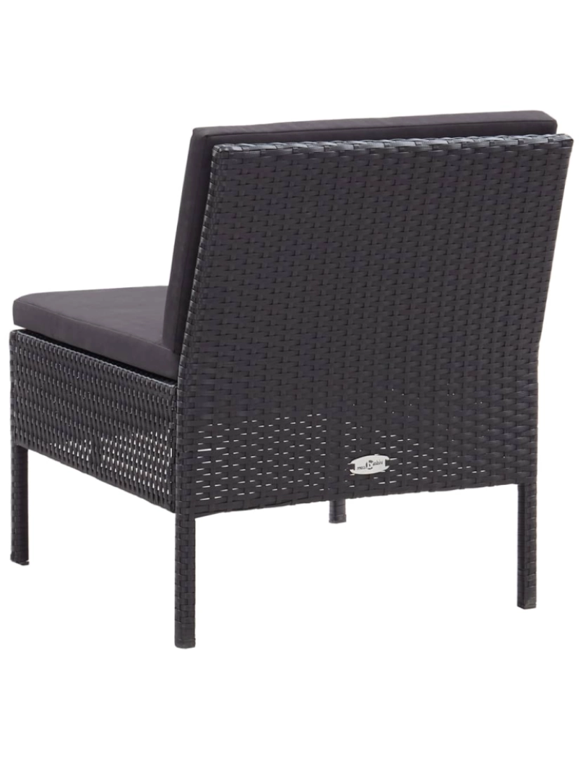 imagem de vidaXL 3 pcs conjunto lounge de jardim c/ almofadões vime PE preto11