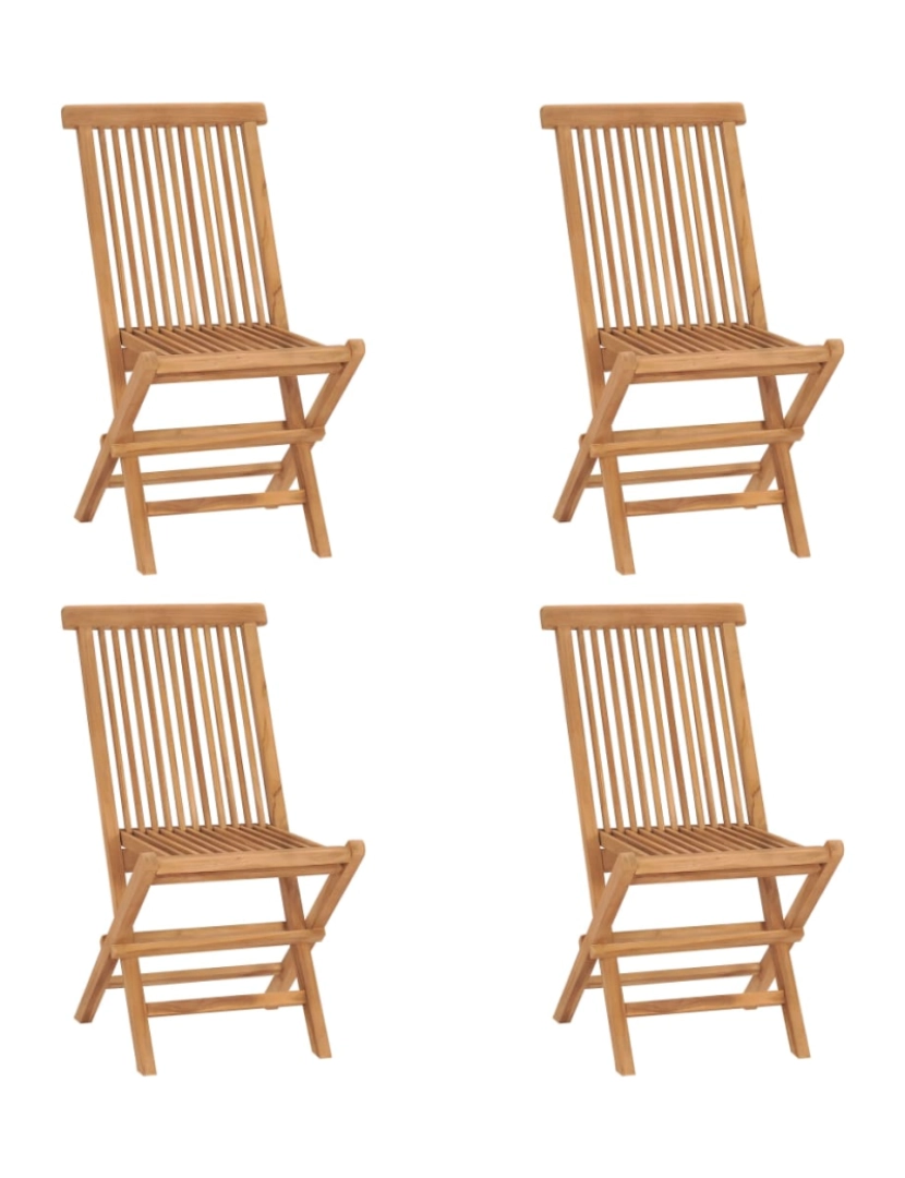 Vidaxl - vidaXL Cadeiras de jardim dobráveis 4 pcs madeira de teca maciça