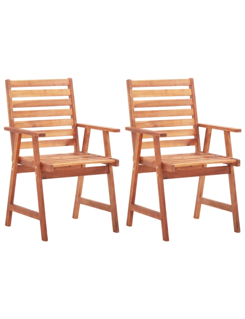 Vidaxl - vidaXL Cadeiras jantar p/ jardim 2 pcs madeira acácia maciça
