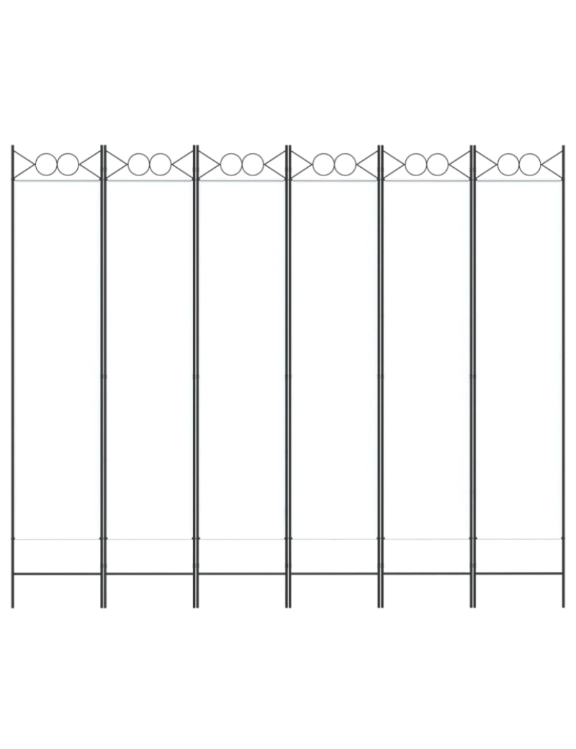 imagem de vidaXL Biombo com 6 painéis 240x200 cm tecido branco4