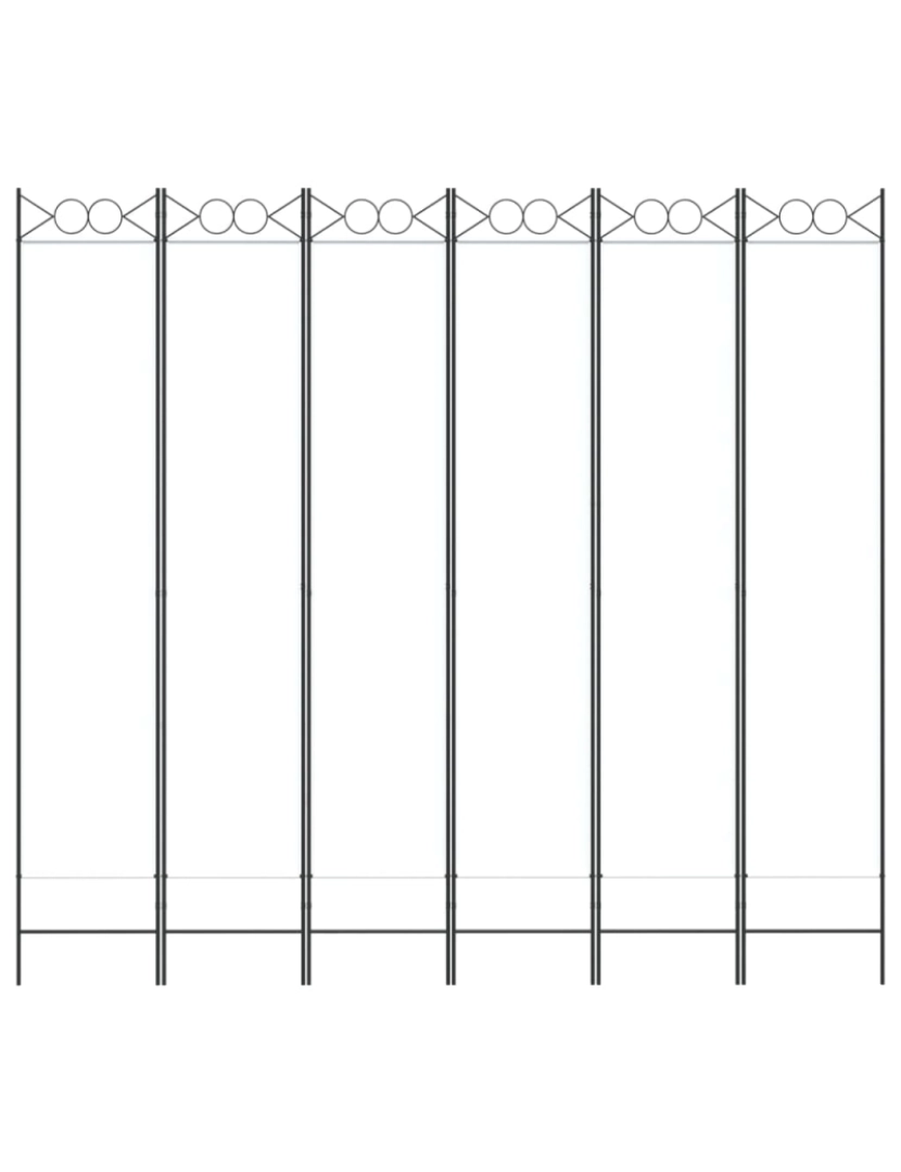 imagem de vidaXL Divisória/biombo com 6 painéis 240x220 cm tecido branco4