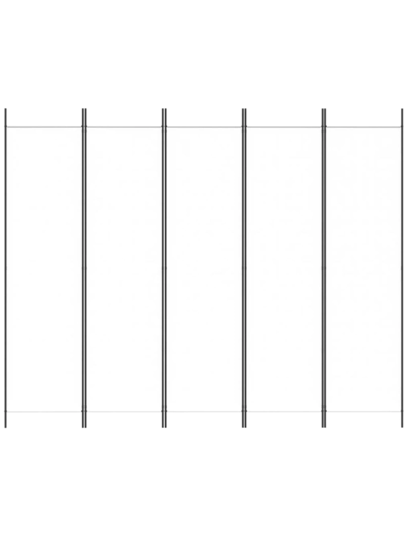 imagem de vidaXL Biombo com 5 painéis 250x200 cm tecido branco4