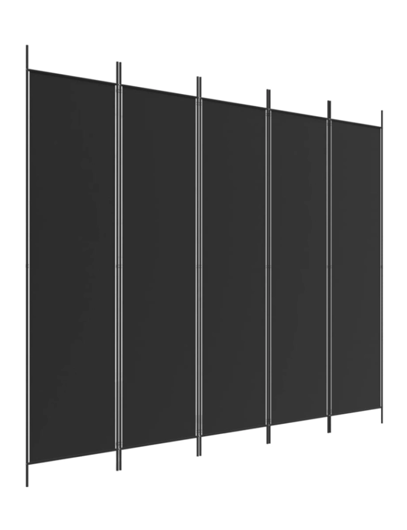 Vidaxl - vidaXL Divisória de quarto com 5 painéis 250x200 cm tecido preto