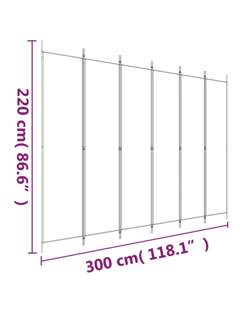 imagem de vidaXL Divisória/biombo com 6 painéis 300x220 cm tecido antracite9