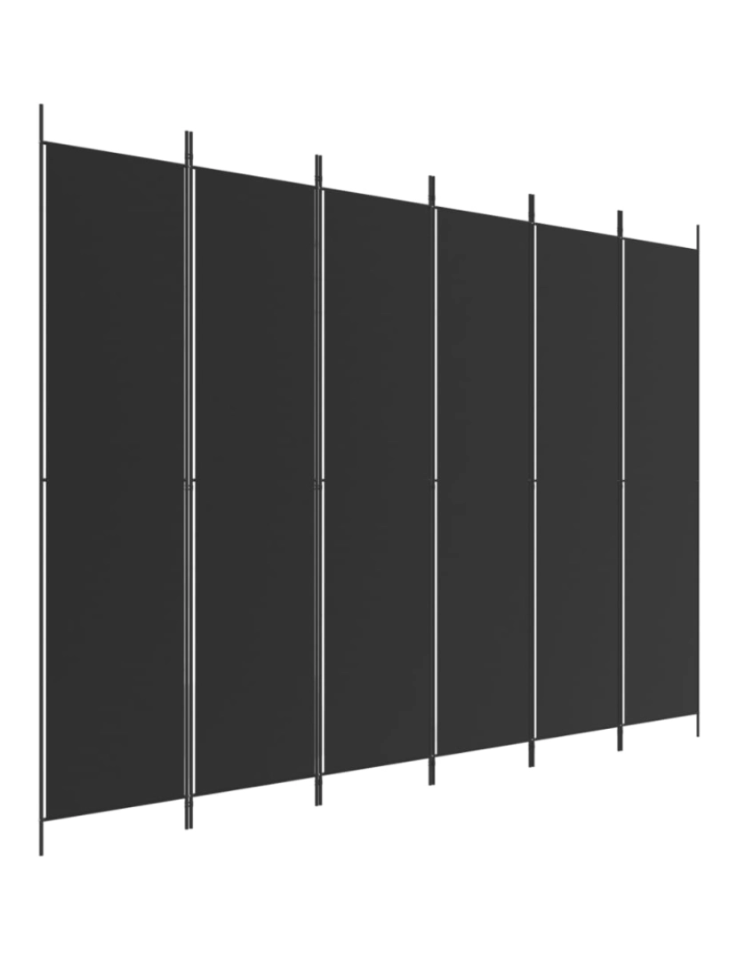 Vidaxl - vidaXL Divisória de quarto com 6 painéis 300x220 cm tecido preto