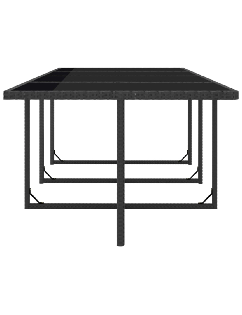 imagem de vidaXL 13 pcs conjunto jantar exterior com almofadões vime PE preto7