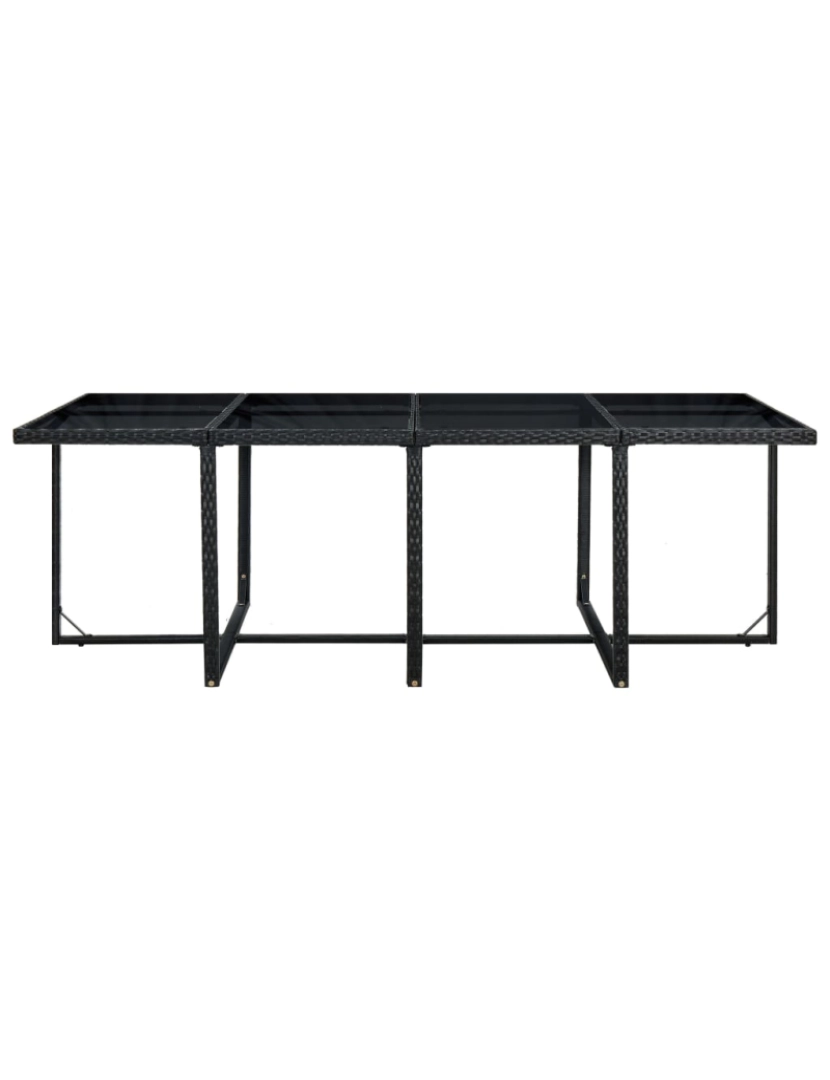 imagem de vidaXL 13 pcs conjunto jantar exterior com almofadões vime PE preto9