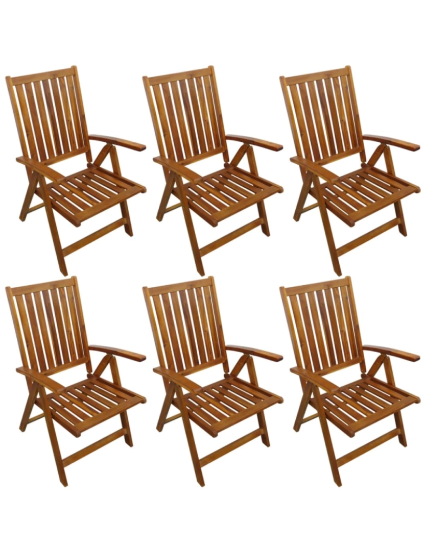 imagem de vidaXL 7 pcs conjunto de jantar exterior madeira acácia maciça4