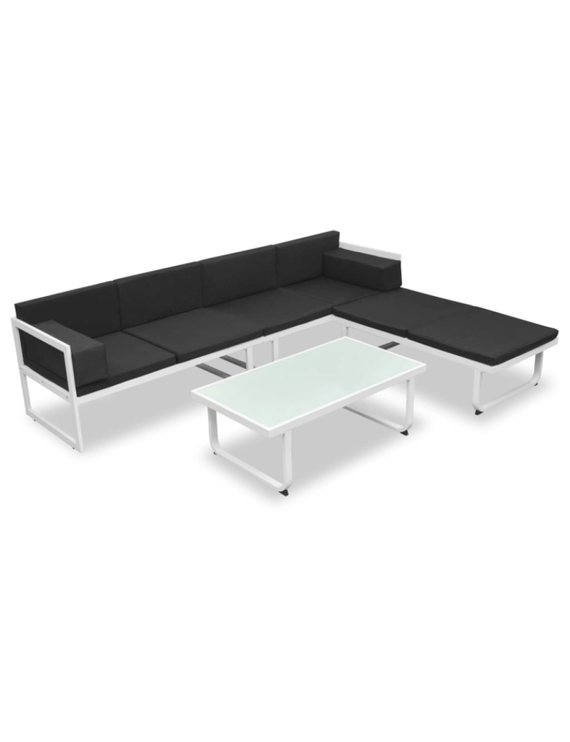 Vidaxl - vidaXL 4 pcs conjunto lounge p/ jardim com almofadas alumínio preto