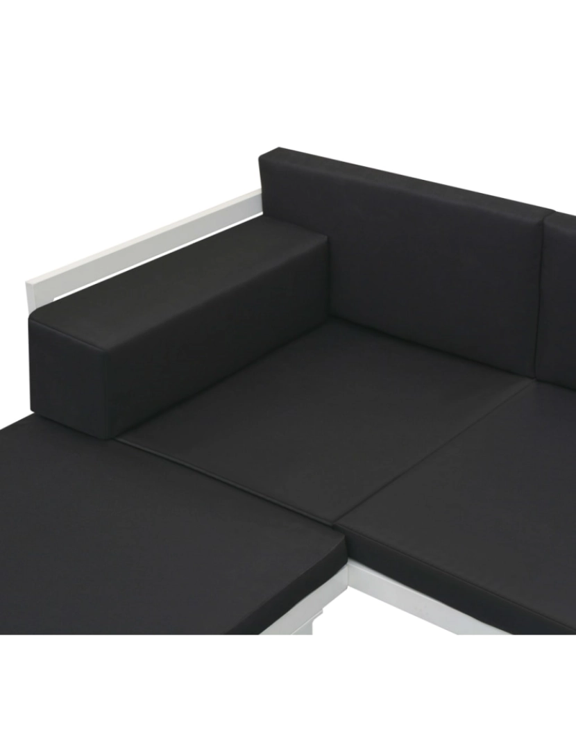 imagem de vidaXL 4 pcs conjunto lounge p/ jardim com almofadas alumínio preto10