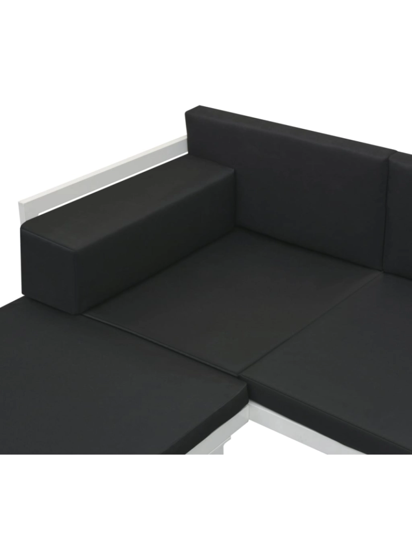 imagem de vidaXL 5 pcs conjunto lounge para jardim textilene e alumínio preto11