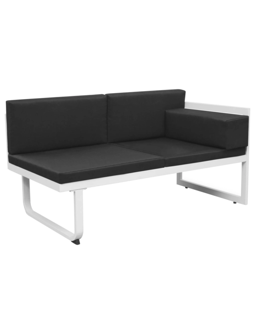 imagem de vidaXL 5 pcs conjunto lounge para jardim textilene e alumínio preto6