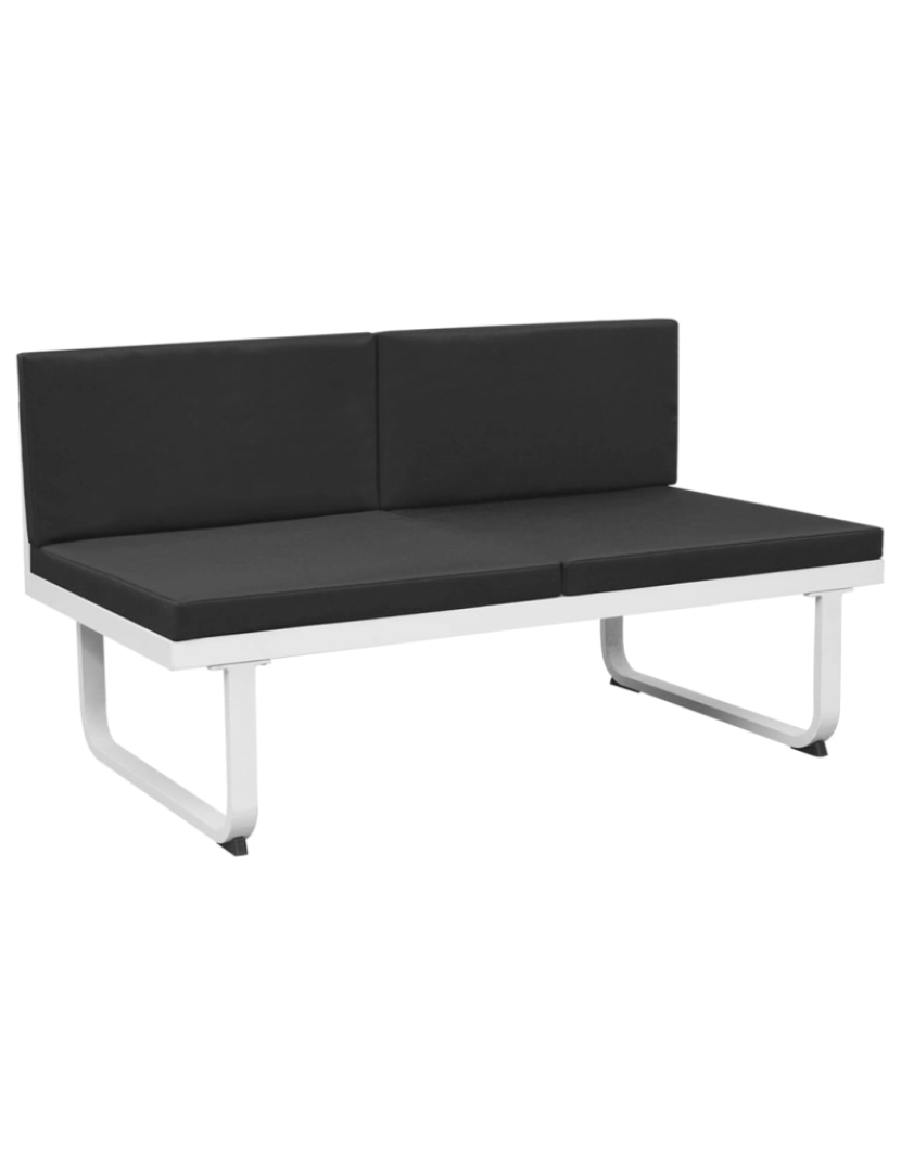 imagem de vidaXL 5 pcs conjunto lounge para jardim textilene e alumínio preto7