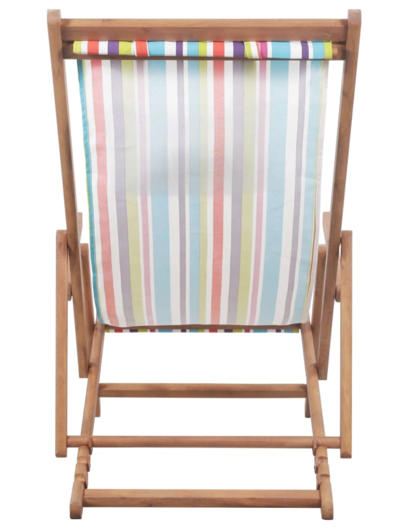 imagem de vidaXL Cadeira de praia dobrável tecido estrutura madeira multicolor6