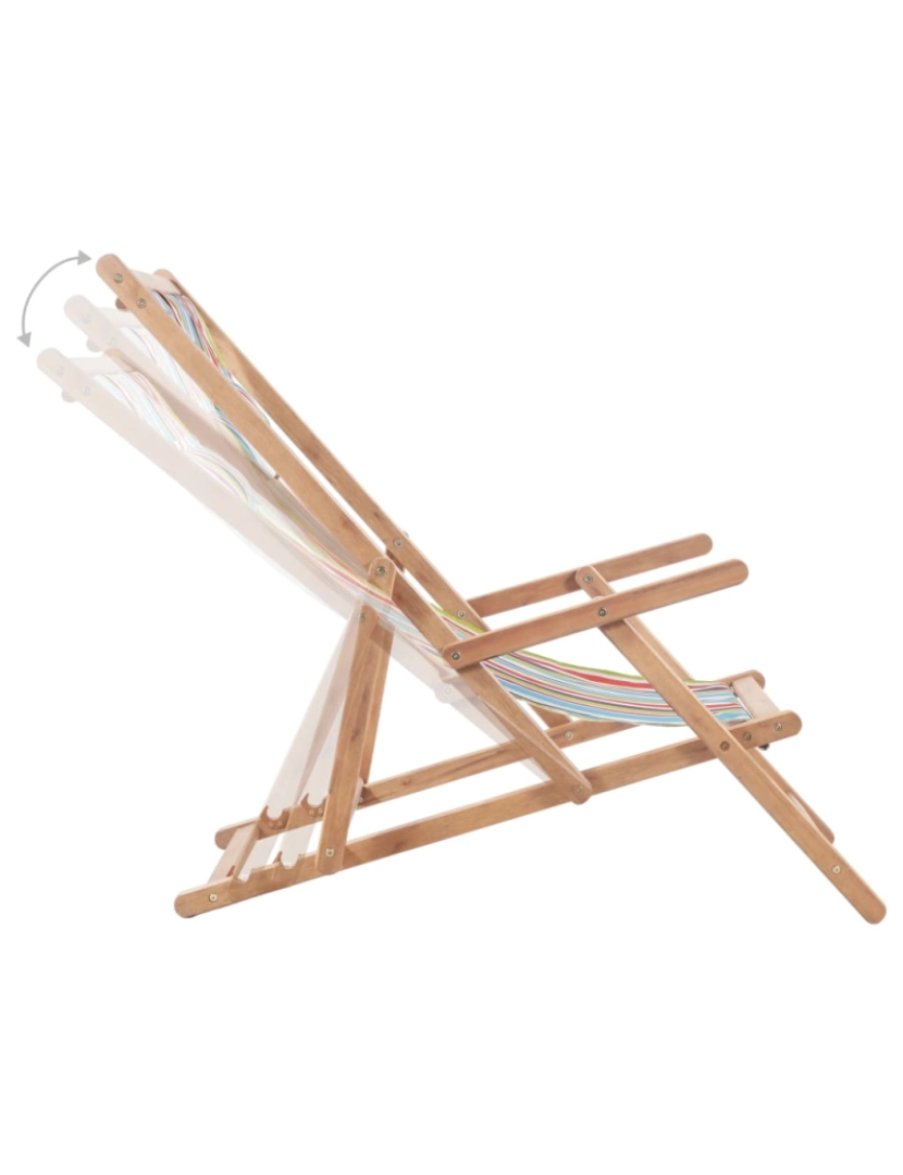 imagem de vidaXL Cadeira de praia dobrável tecido estrutura madeira multicolor7