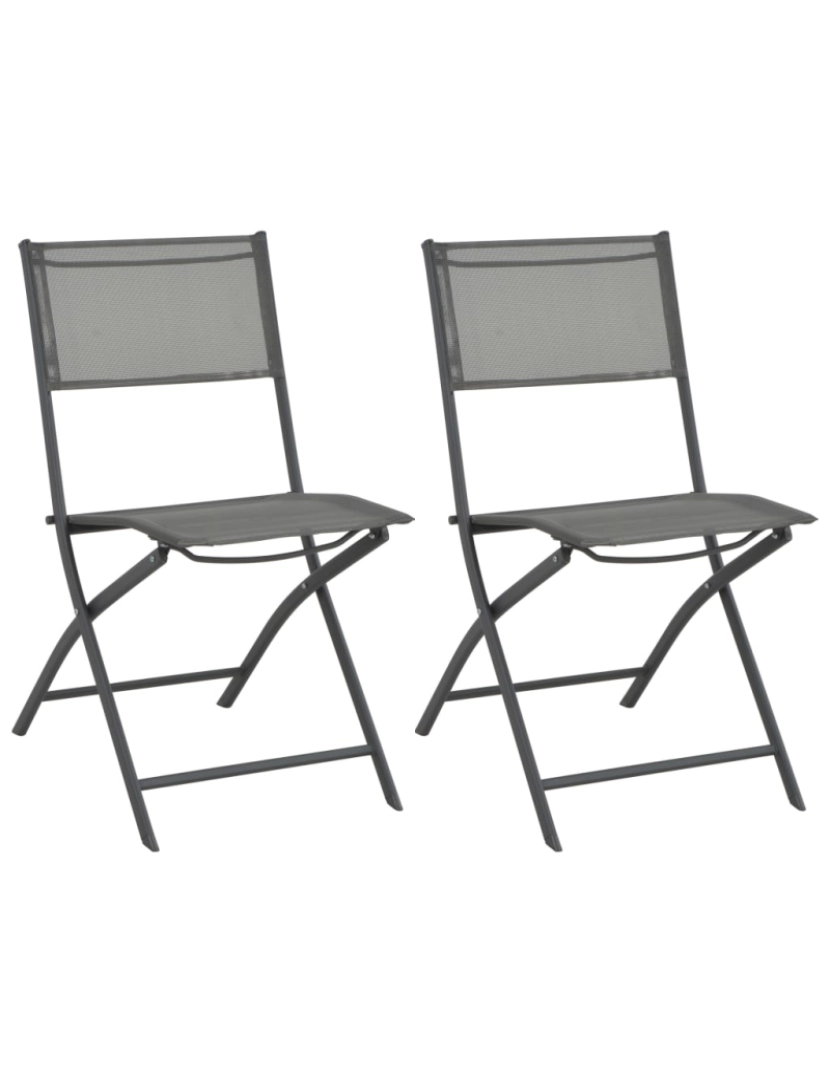 Vidaxl - vidaXL Cadeiras de exterior dobráveis 2 pcs aço e textilene
