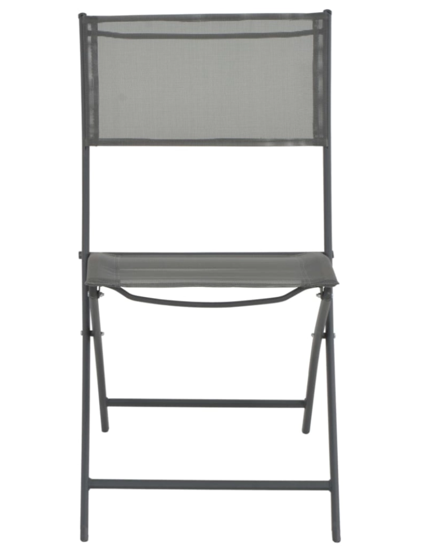imagem de vidaXL Cadeiras de exterior dobráveis 2 pcs aço e textilene4