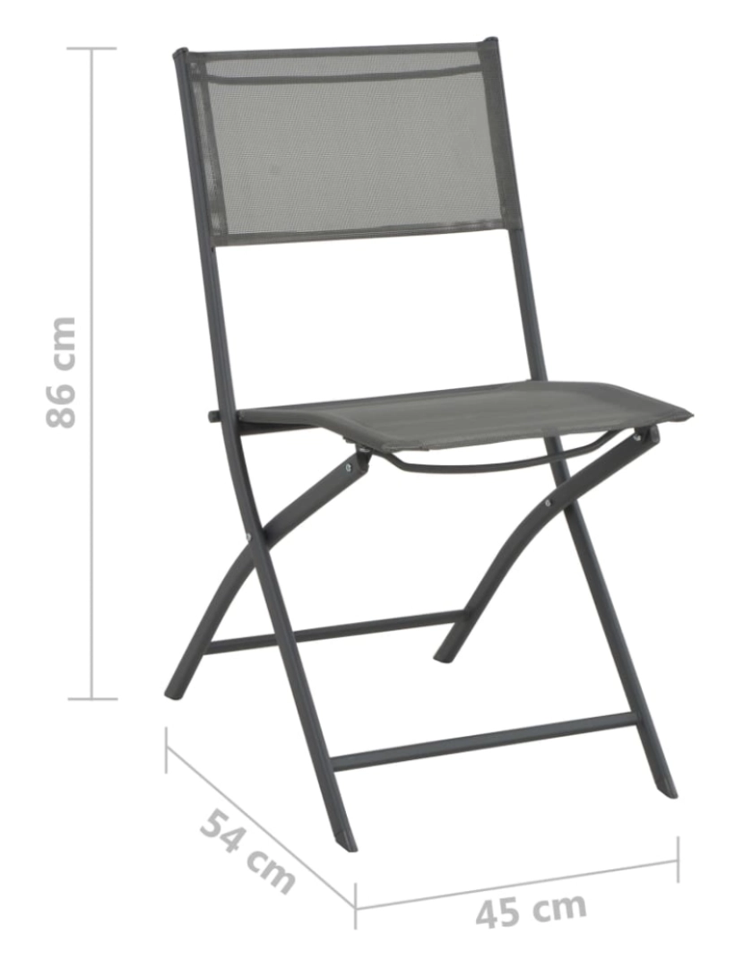 imagem de vidaXL Cadeiras de exterior dobráveis 2 pcs aço e textilene9
