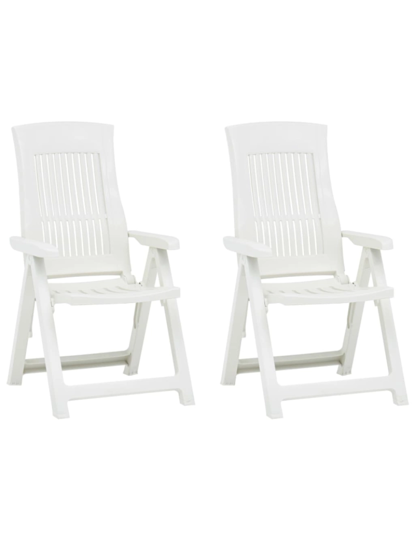 Vidaxl - vidaXL Cadeiras de jardim reclináveis 2 pcs plástico branco