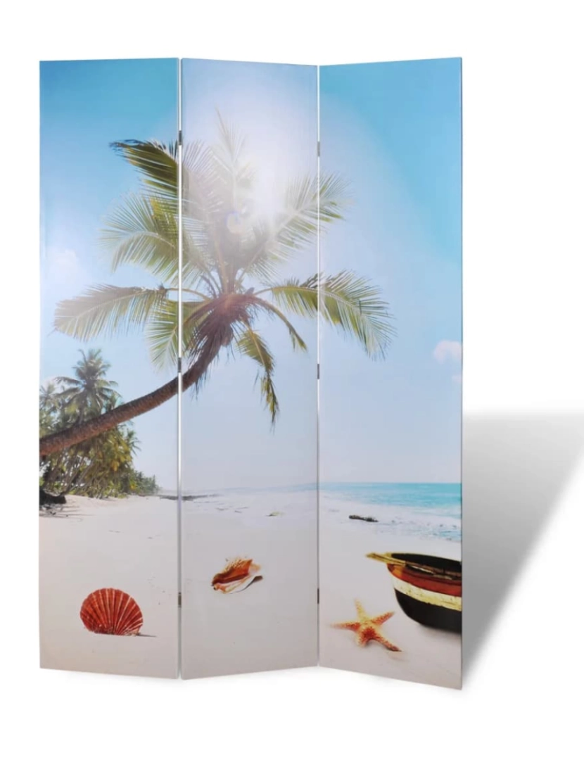 Vidaxl - vidaXL Biombo dobrável com estampa de praia 120x170 cm