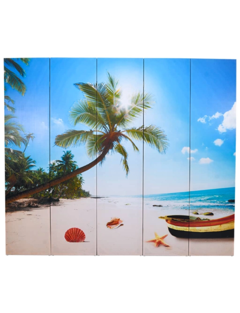 imagem de vidaXL Biombo dobrável com estampa de praia 200x170 cm3