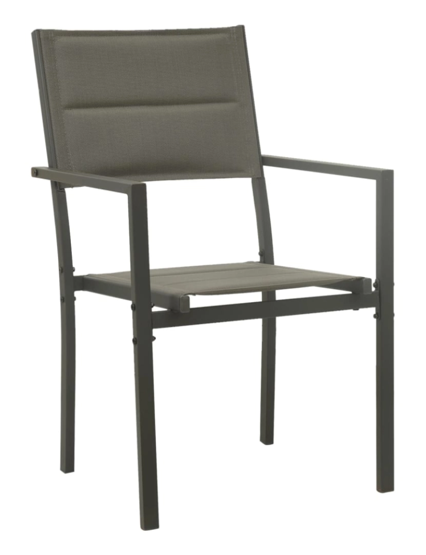 imagem de vidaXL Cadeiras de jardim 2 pcs textilene e aço cinzento/antracite3