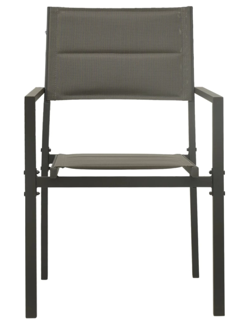 imagem de vidaXL Cadeiras de jardim 2 pcs textilene e aço cinzento/antracite4
