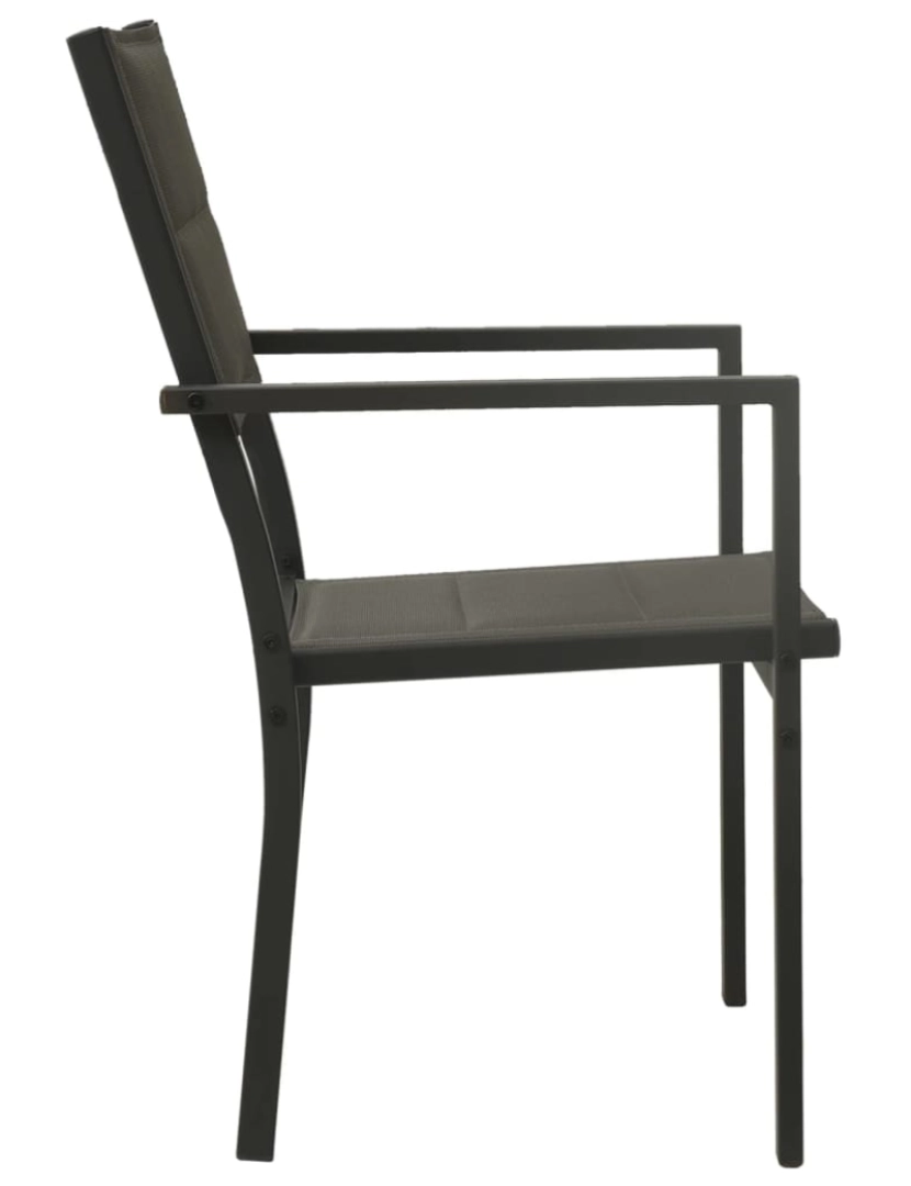 imagem de vidaXL Cadeiras de jardim 2 pcs textilene e aço cinzento/antracite5