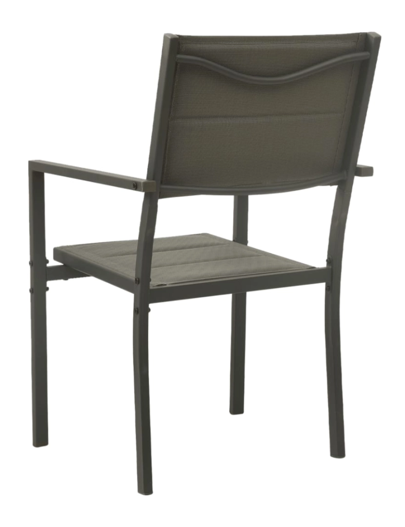 imagem de vidaXL Cadeiras de jardim 2 pcs textilene e aço cinzento/antracite6