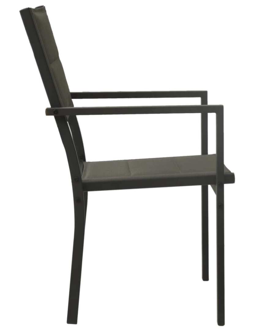 imagem de vidaXL Cadeiras de jardim 4 pcs textilene e aço cinzento/antracite5