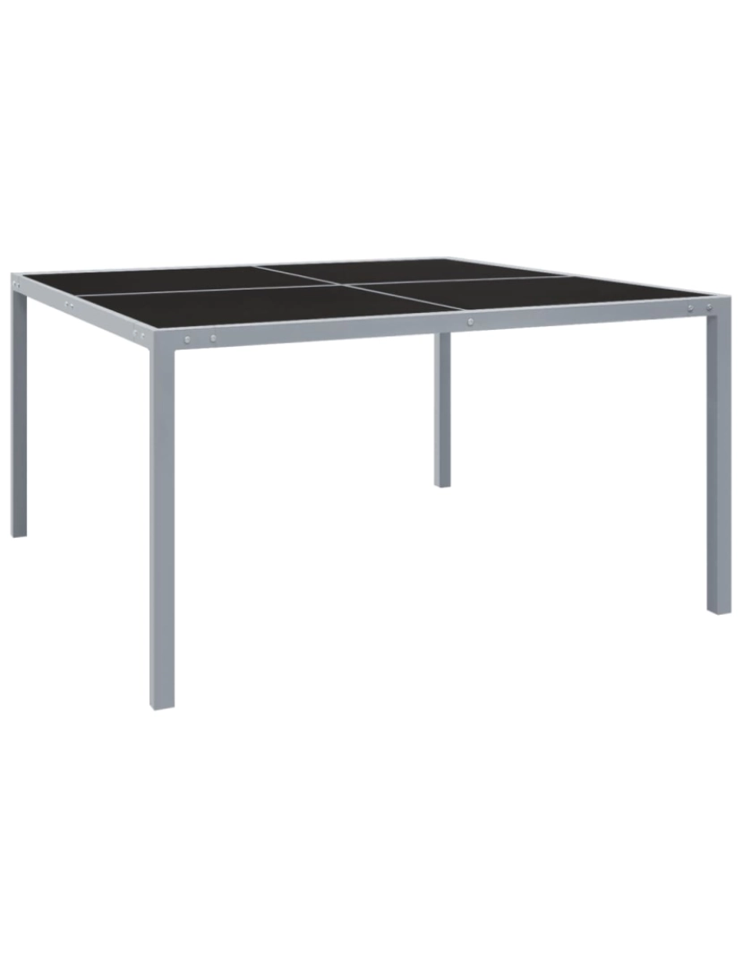 imagem de vidaXL Mesa de jardim 130x130x72 cm aço e vidro cinzento2