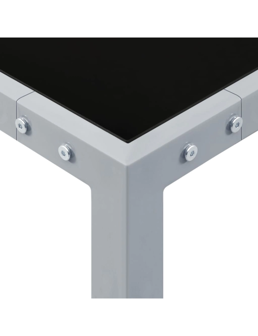 imagem de vidaXL Mesa de jardim 130x130x72 cm aço e vidro cinzento4