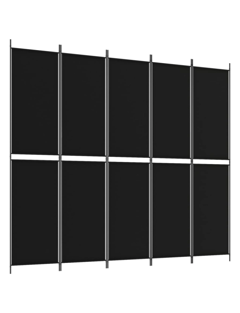 Vidaxl - vidaXL Divisória de quarto com 5 painéis 250x220 cm tecido preto