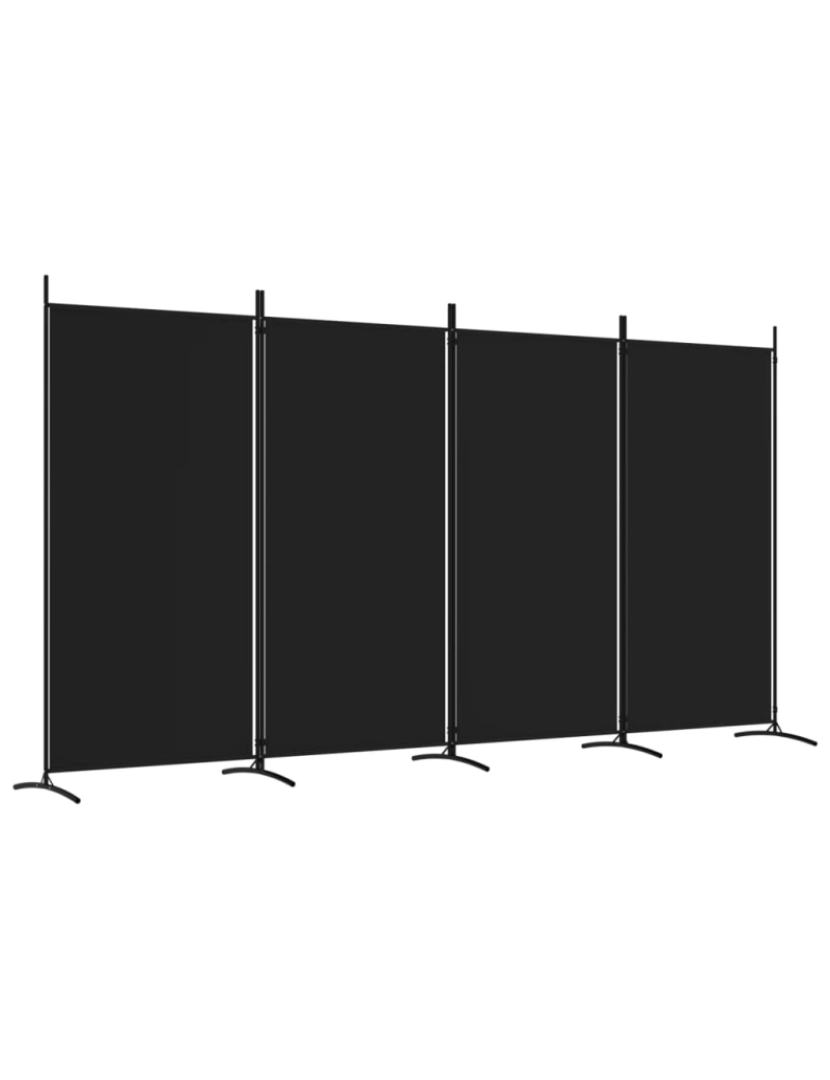 Vidaxl - vidaXL Divisória de quarto com 4 painéis 346x180 cm tecido preto