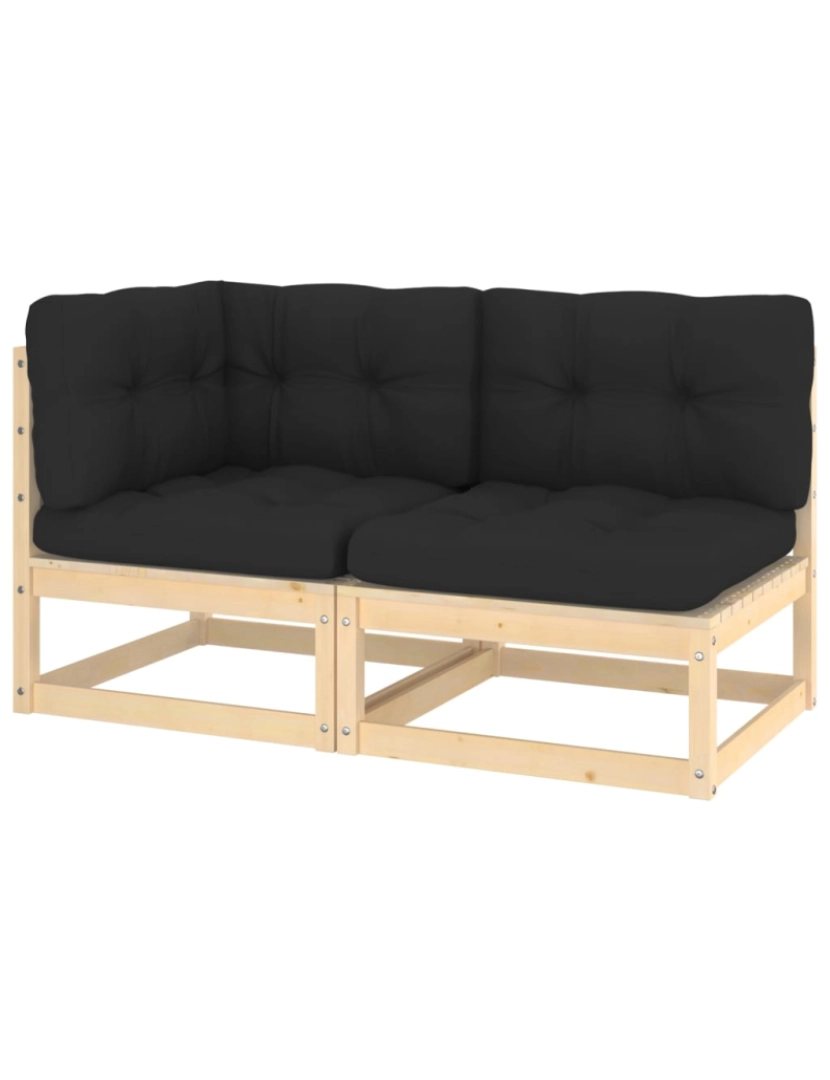 Vidaxl - vidaXL 2 pcs conjunto lounge de jardim com almofadões pinho maciço